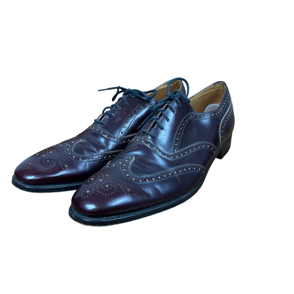 Alan McAfee Wingtip Oxford Mens 13 Burgundy Leather Brogue Made in England